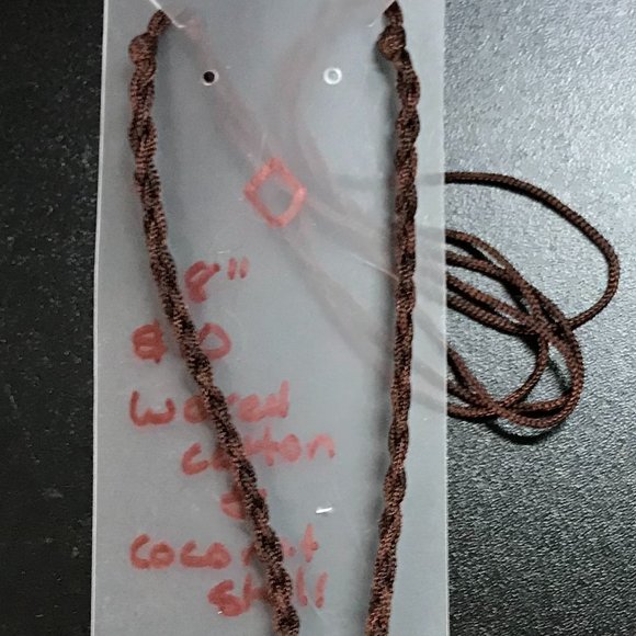 18" Adjustable Square/diamond Cotton and Coconut Shell Necklaces - Picture 6 of 6